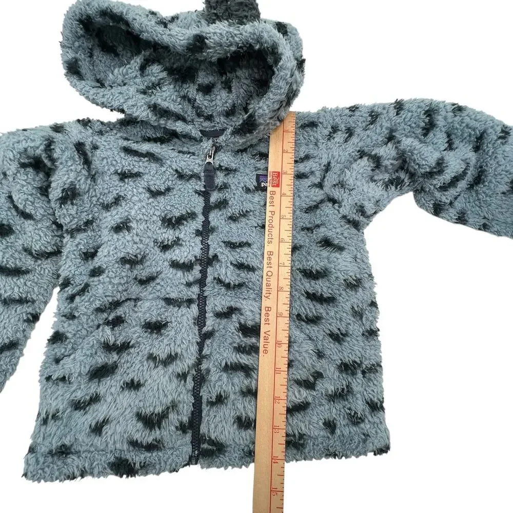 Patagonia Baby Furry Friends Hoody Snowy Light‎ Plume Grey Dot Zip Up Jacket 2T